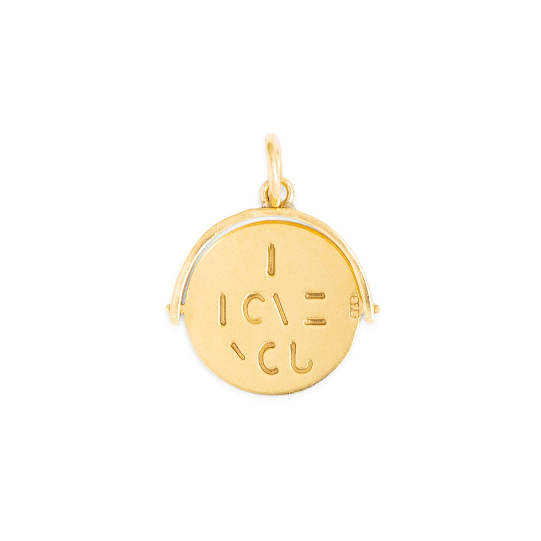 English "I LOVE YOU" 9k Gold Spinner Charm