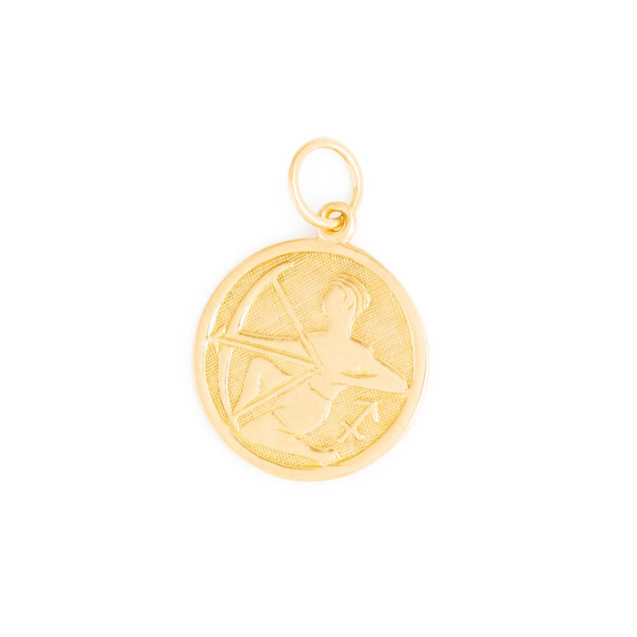 Sagittarius 9k Gold Disc Zodiac Charm