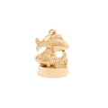 English Pisces 3-Dimensional 9k Gold Zodiac Charm