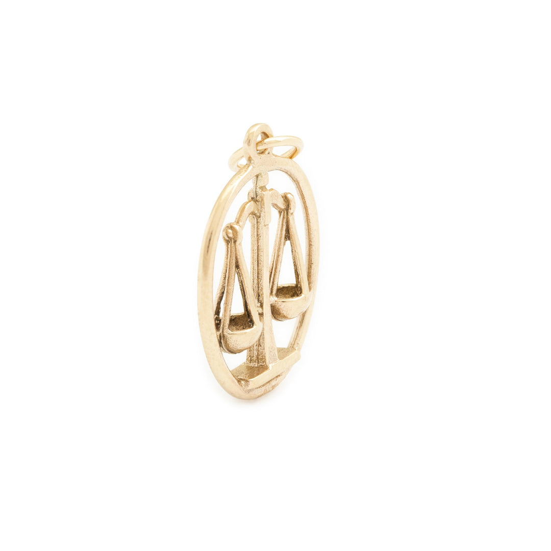 Libra 3-Dimensional 9k Gold Zodiac Charm