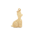 Sitting Poodle 9k Gold Dog Charm