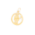 Gemini 9k Gold Disc Zodiac Charm