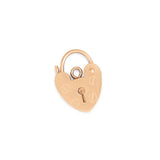 English Heart Padlock 9k Rose Gold Charm