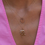 Love Birds 12k Gold and Pearl Heart Charm