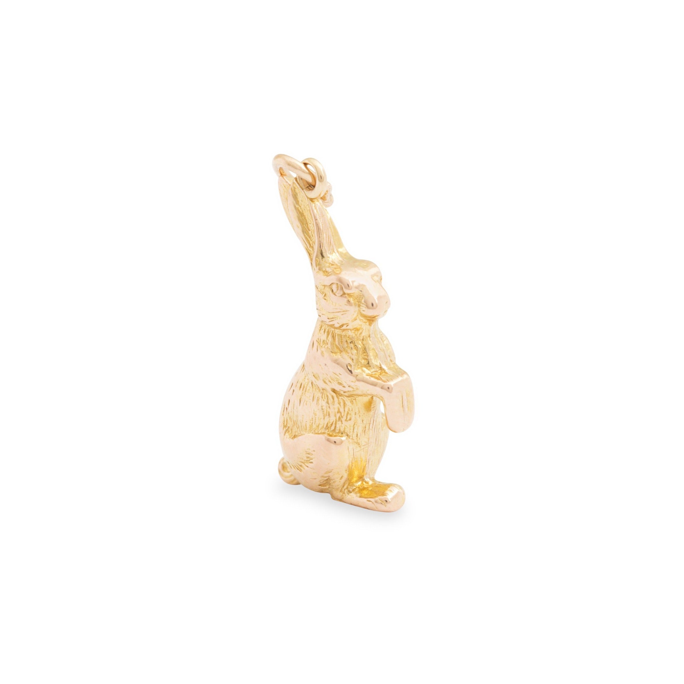 Vintage Bunny Rabbit 14k Gold Charm