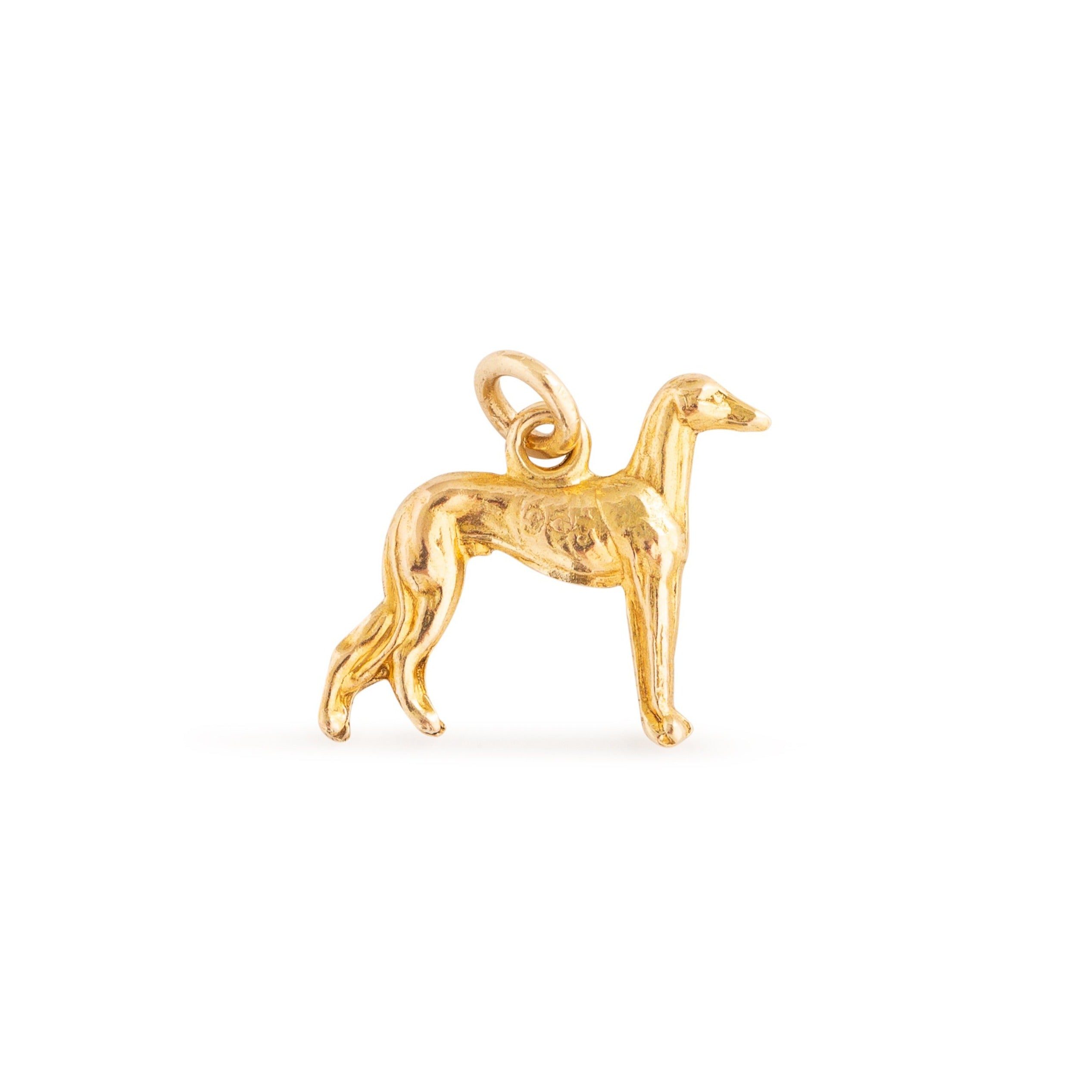 Greyhound 9K Gold Dog Charm
