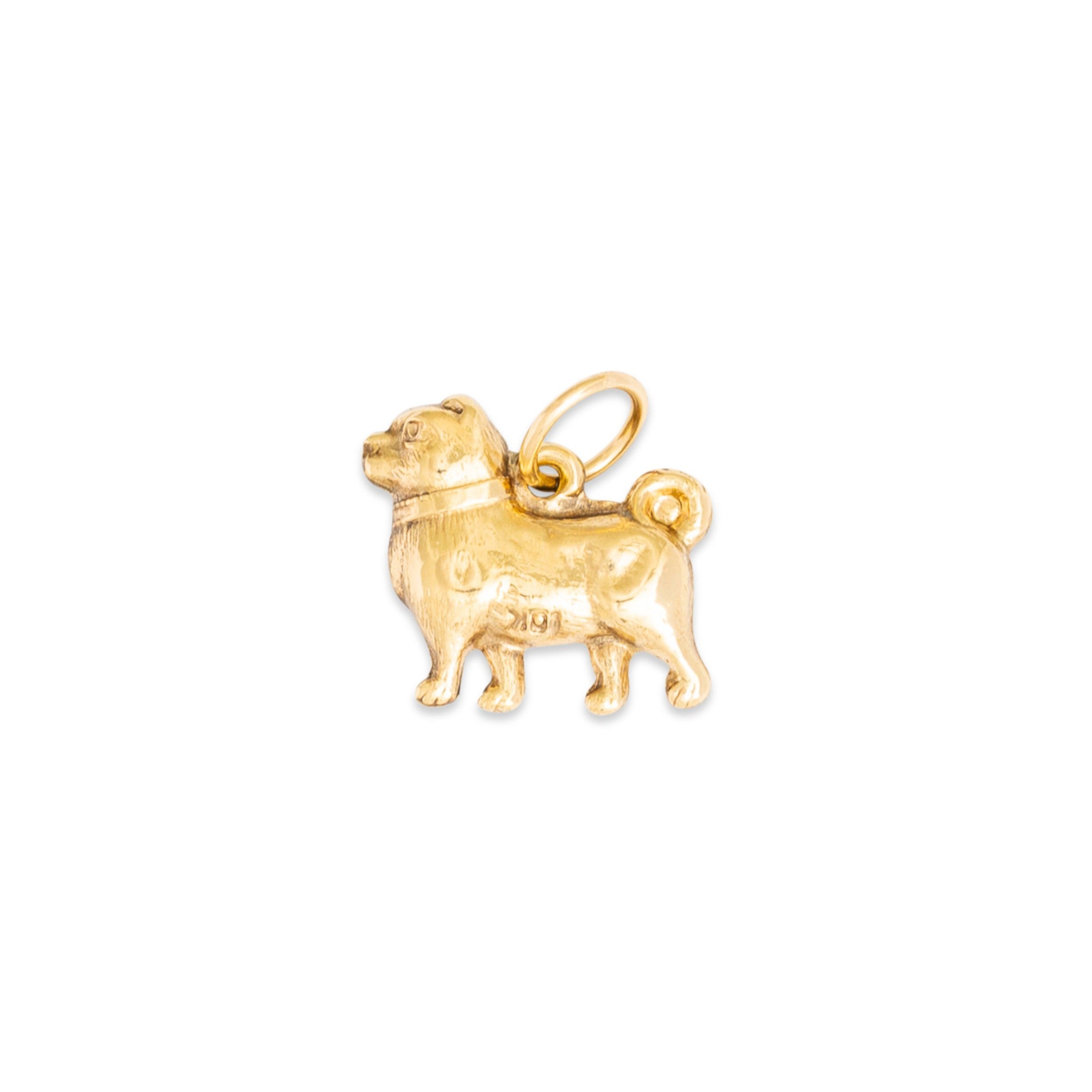 Short Nosed 10K Gold Dog Charm