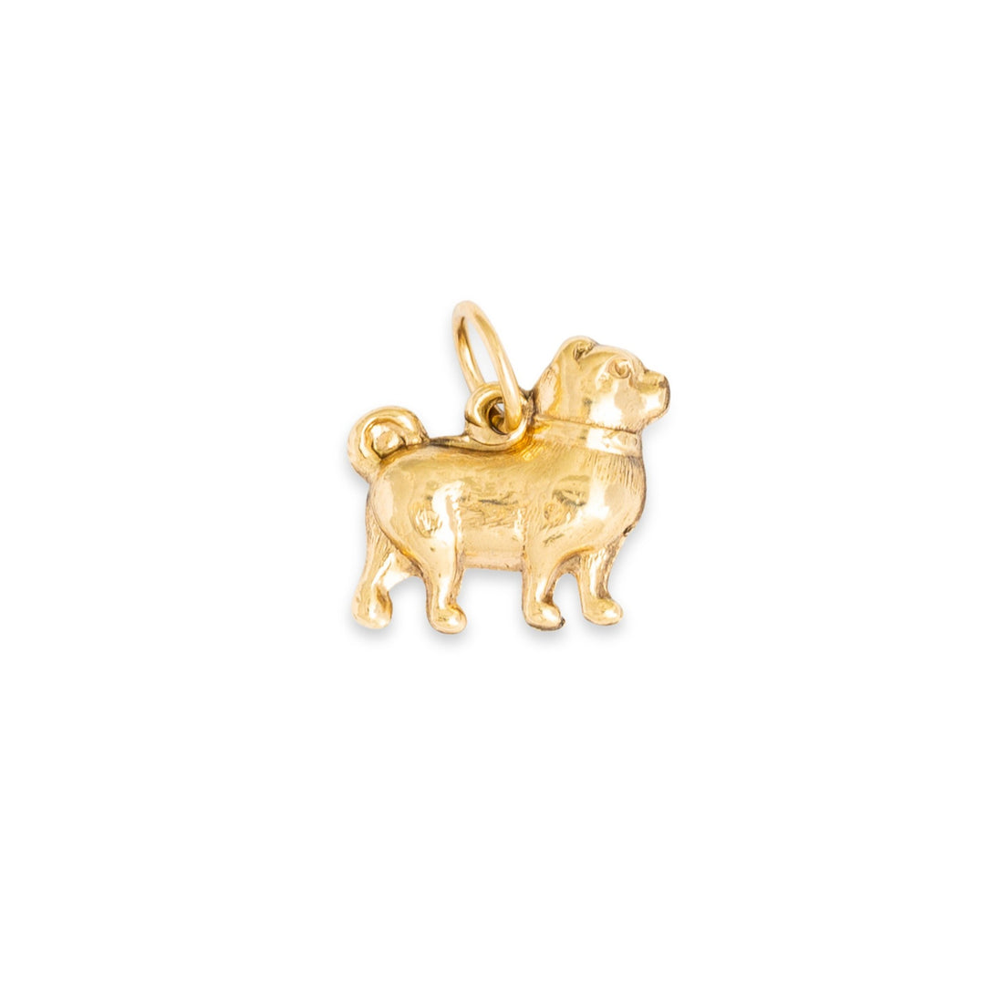 Short Nosed 10K Gold Dog Charm