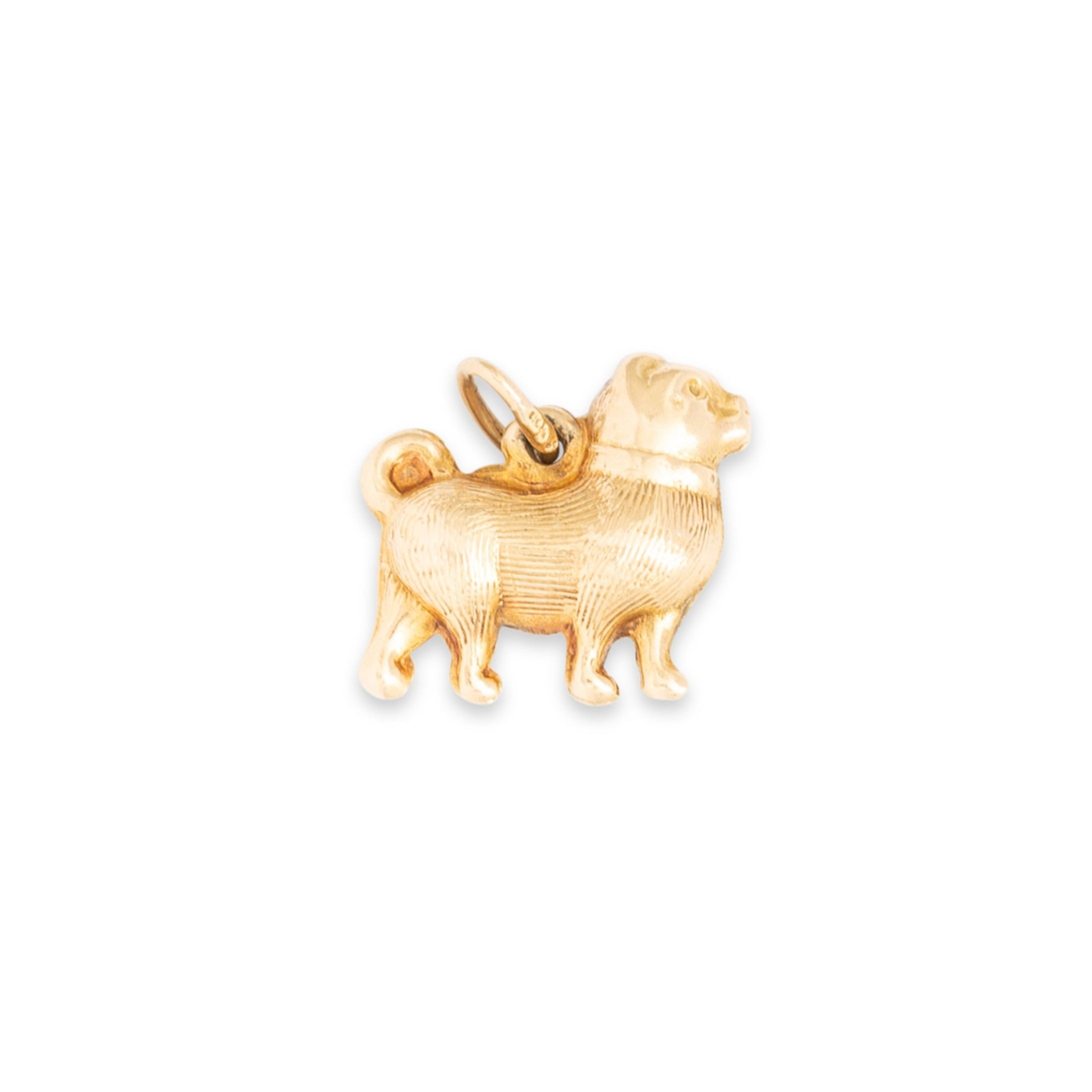 Short Nosed 14K Gold Dog Charm