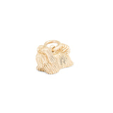 Long Hair 14K Gold Dog Charm