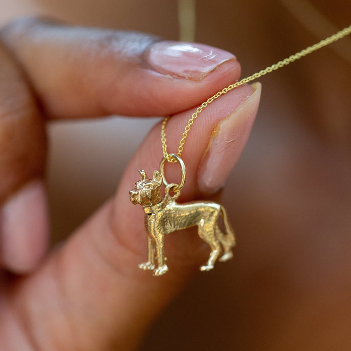 Great Dane Moveable 14K Gold Dog Charm