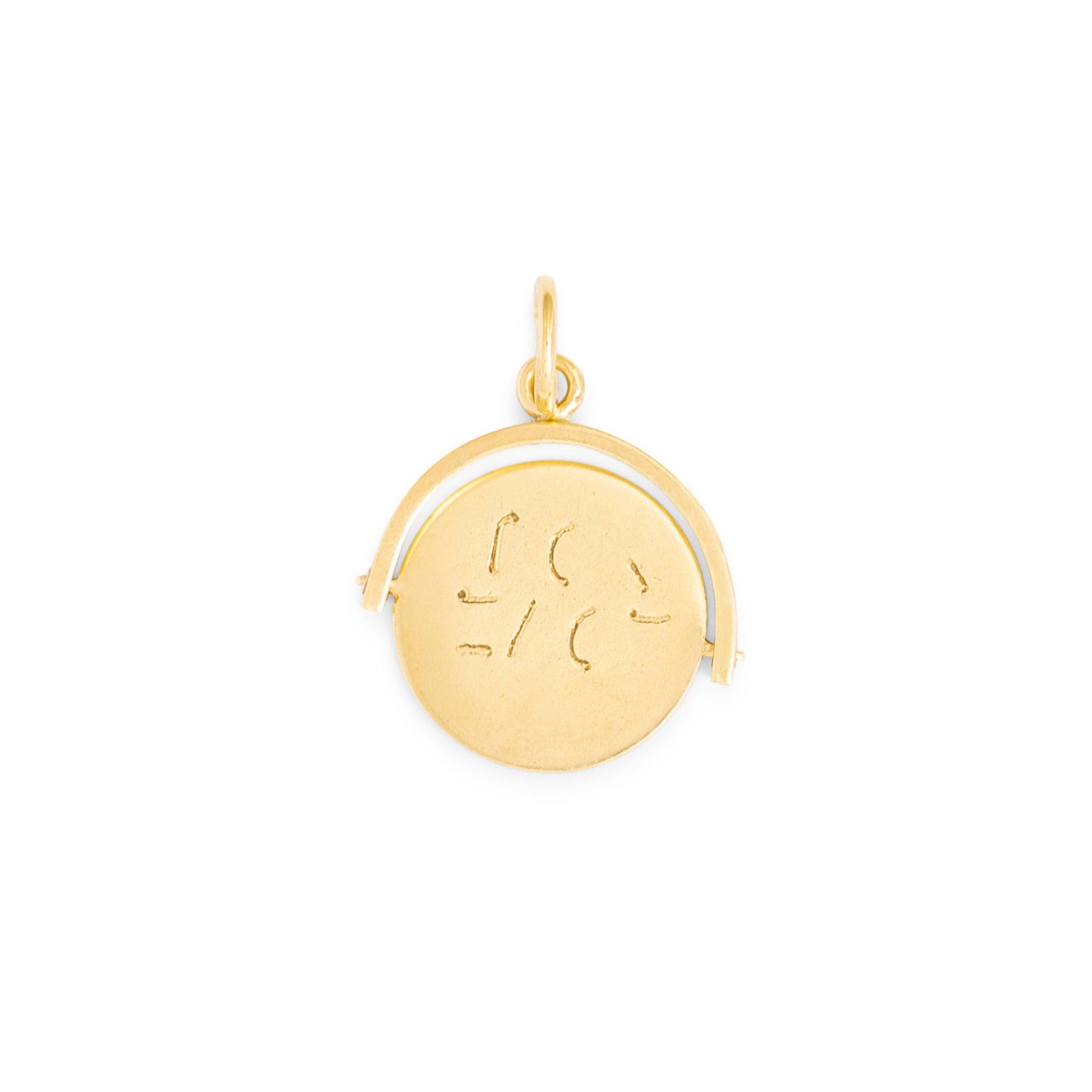 English "I LOVE YOU" Spinner 9k Gold Charm