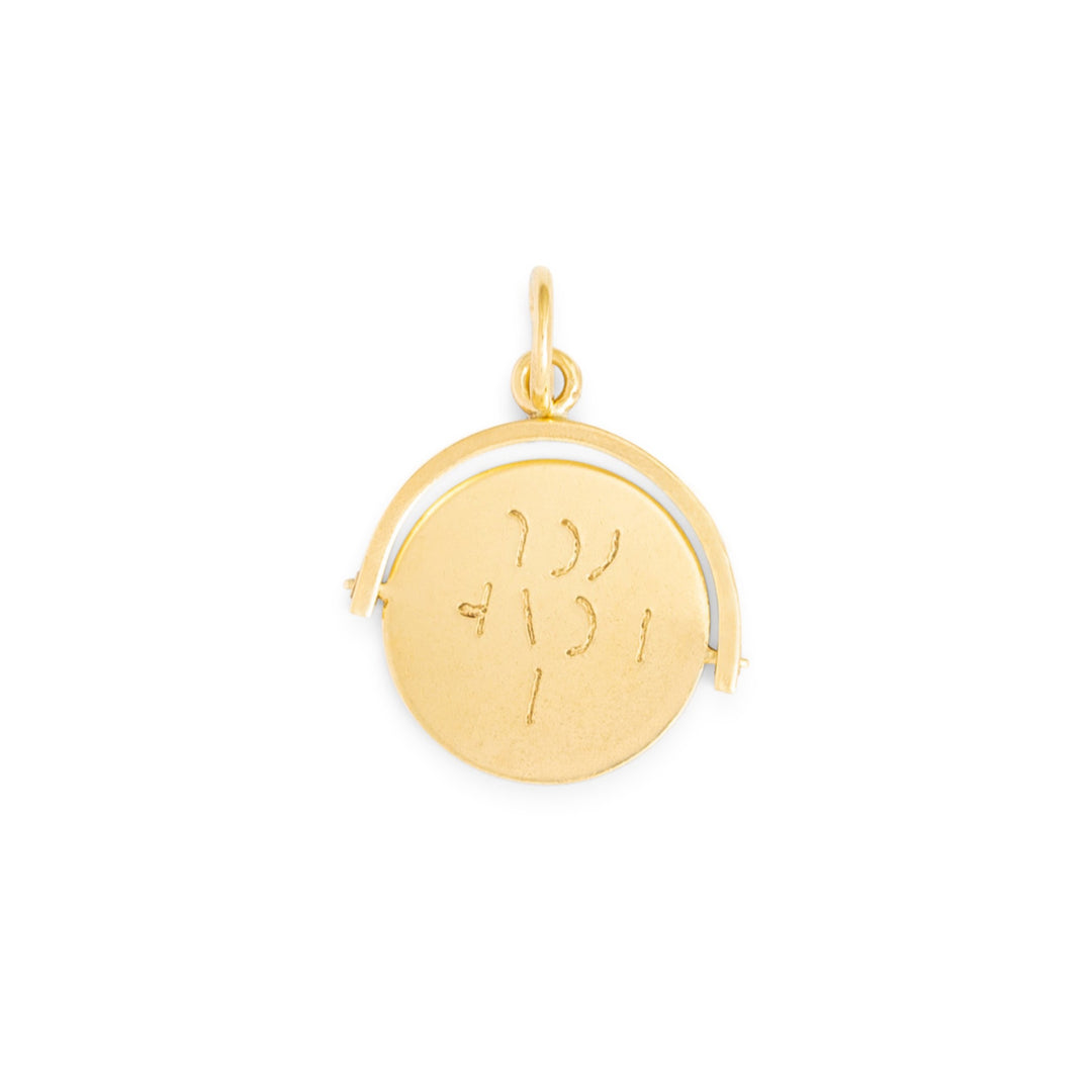 English "I LOVE YOU" Spinner 9k Gold Charm
