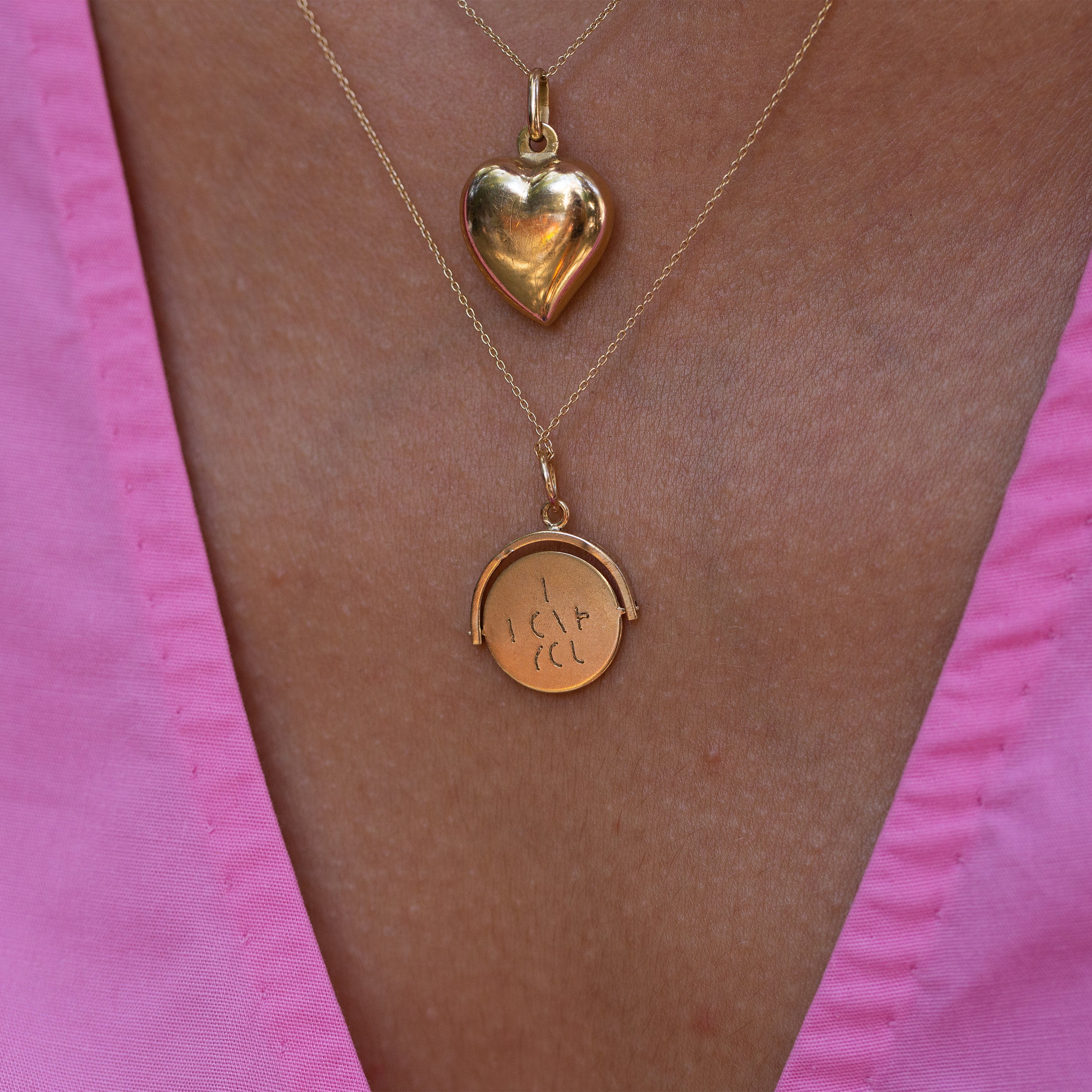 Puffy Witches Heart 9K Gold Charm