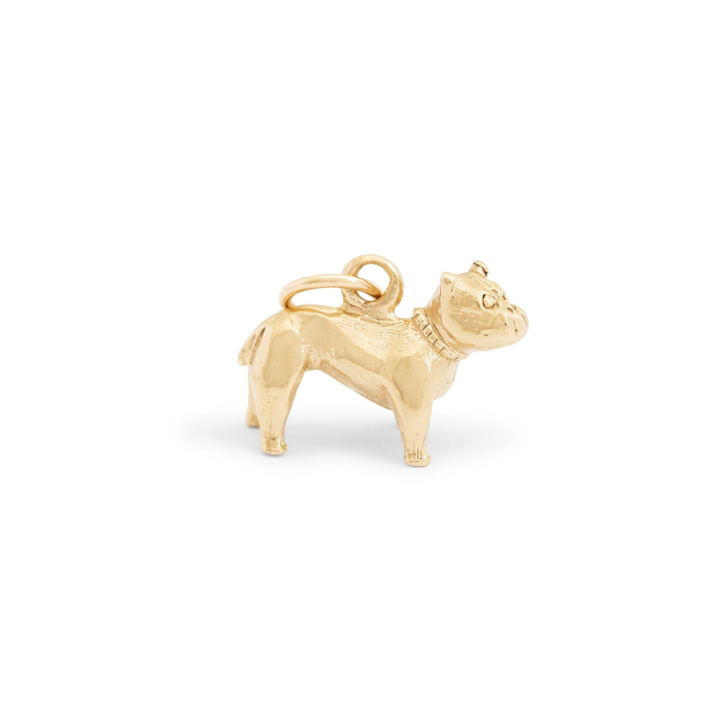 Bulldog 10K Gold Dog Charm