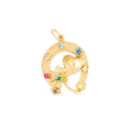 Rainbow Good Luck Horseshoe 10k Gold Charm