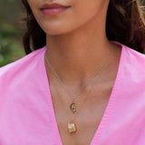 Lover's on a Crescent Moon 10k Gold Charm