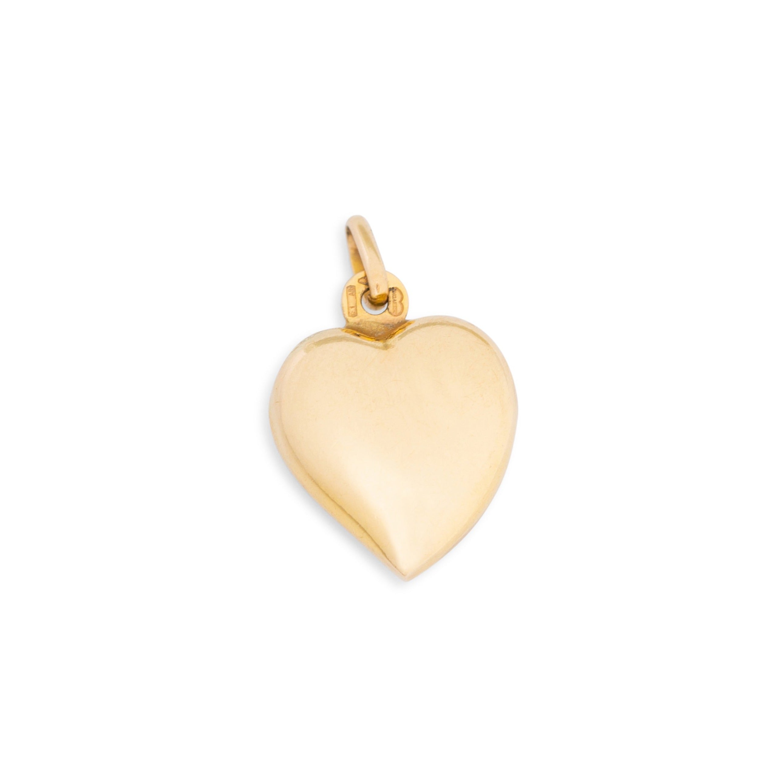 Puffy Witches Heart 9K Gold Charm