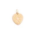 English Engraved Shield Heart 9k Rose Gold Charm