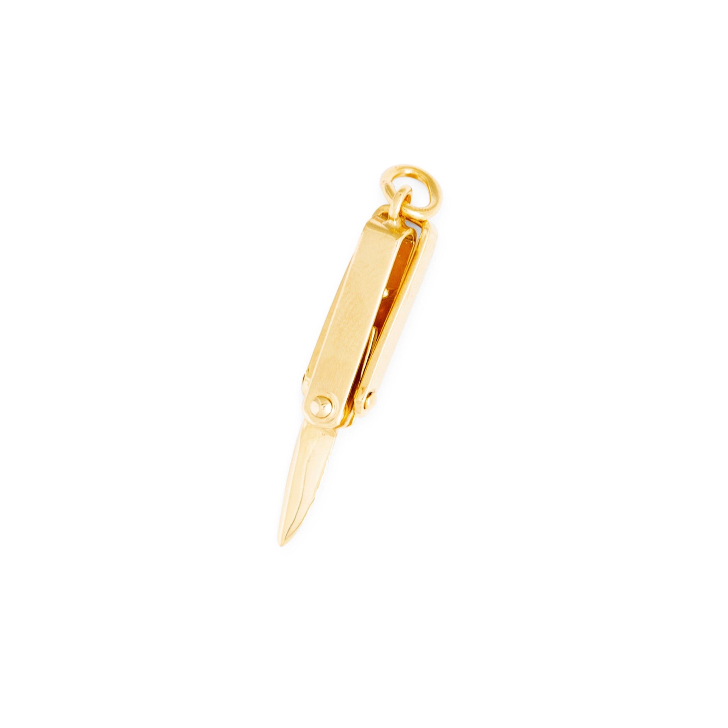 Foldable Knife 14k Gold Charm