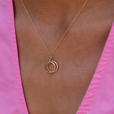Wedding Ring Set Diamond and 14k Gold Charm