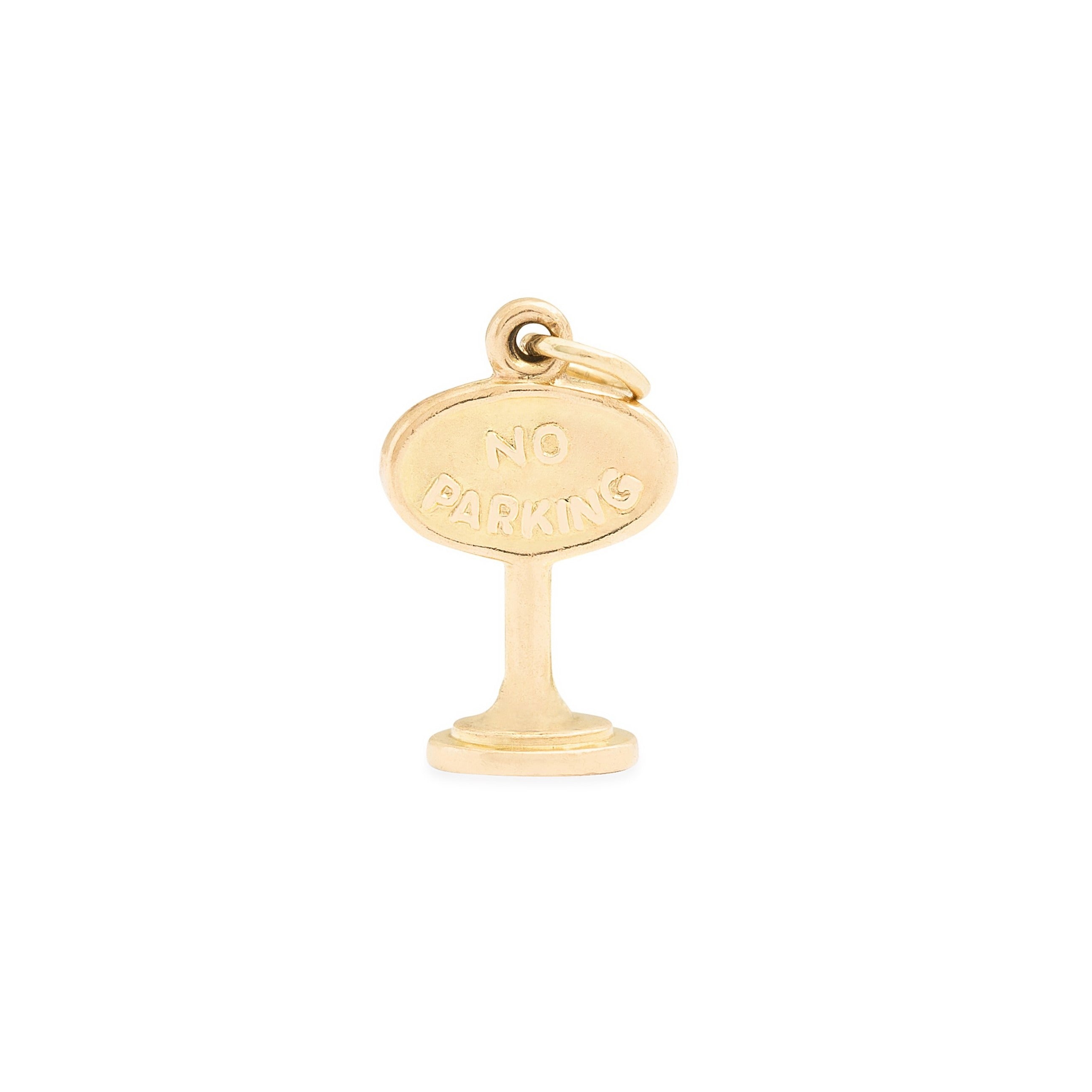 "No Parking" 10k Yellow Gold Charm