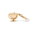 Drum and Drumstick 14K Yellow Gold and Pearl Charm