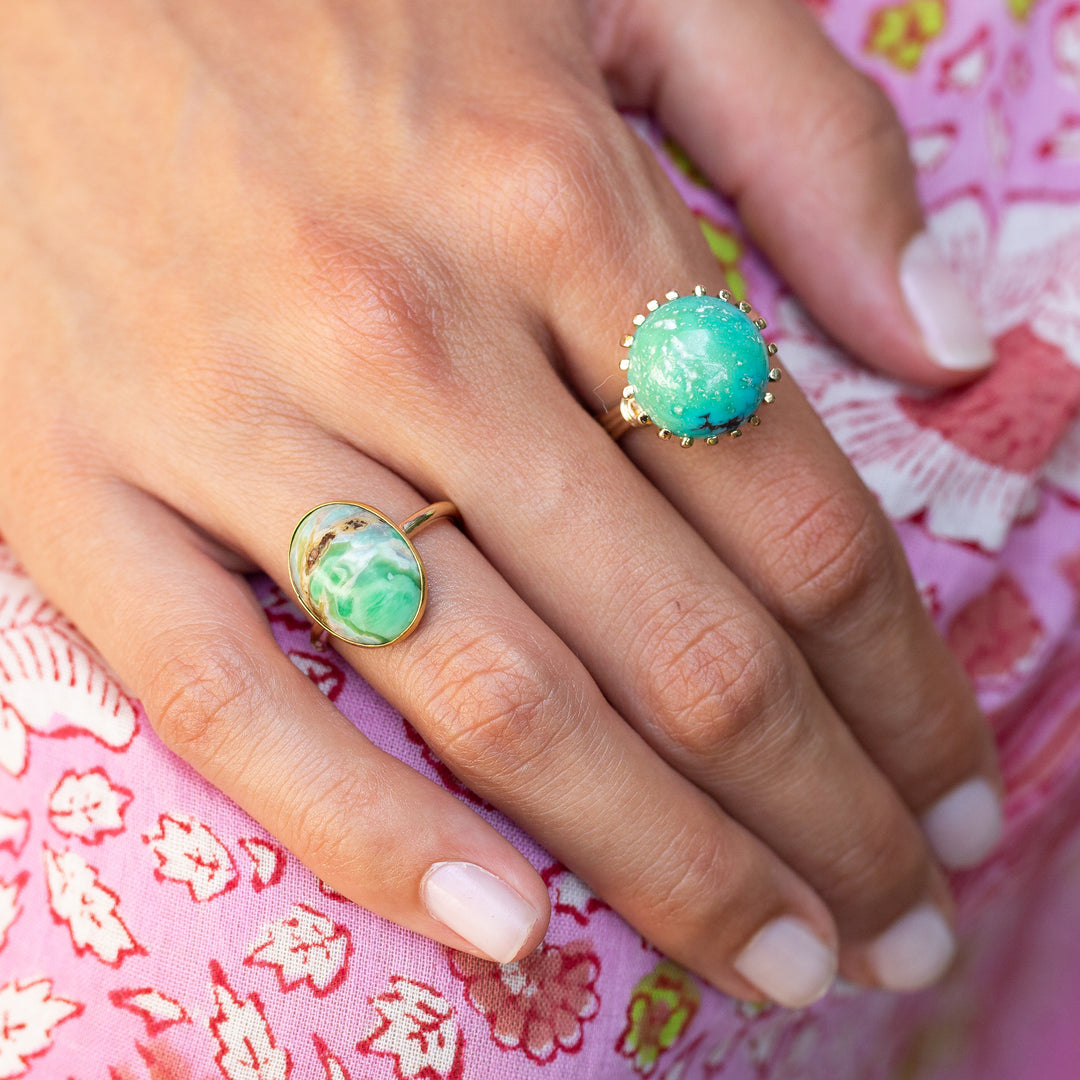 Variscite and 14k Gold Ring