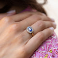 Sapphire and Diamond 18k Gold Cluster Ring