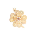Large Ruby, Pearl, and 14K Gold Clover Charm
