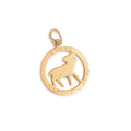 English Aries 9k Gold Zodiac Open Charm