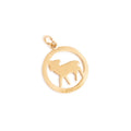 English Aries 9k Gold Zodiac Open Charm