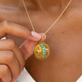Victorian Turquoise and 14k Gold Open Back Locket