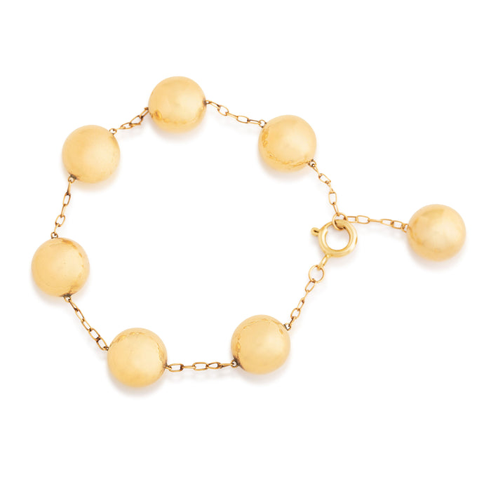 Ball and Chain Link 14k Gold Bracelet