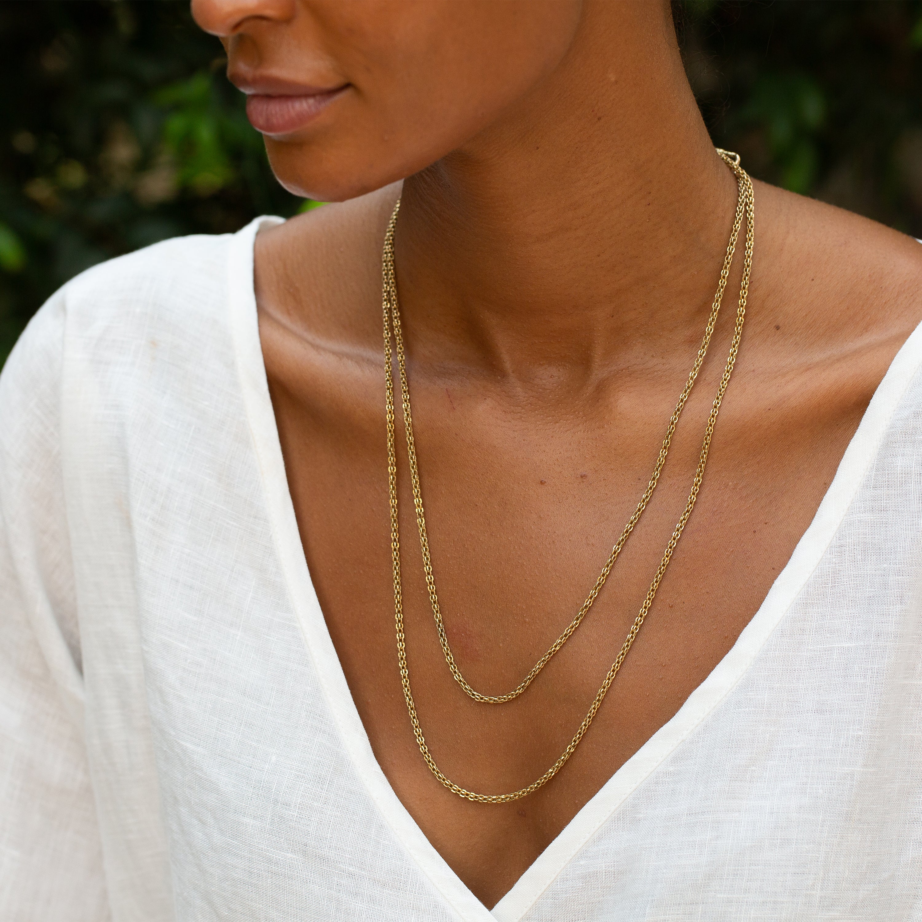 Long 14k Gold 47" Chain Necklace