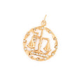 Libra Diamond and 14k Gold Zodiac Charm