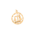 Libra Diamond and 14k Gold Zodiac Charm