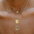 Libra Diamond and 14k Gold Zodiac Charm