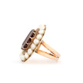 Victorian Garnet and Pearl Cluster 14k Gold Ring
