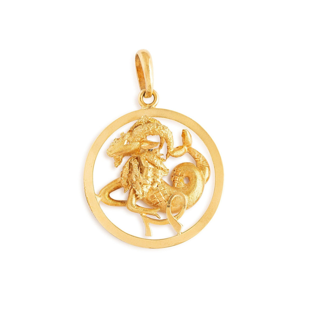 Belgian Capricorn 14k Gold Zodiac Charm Pendant