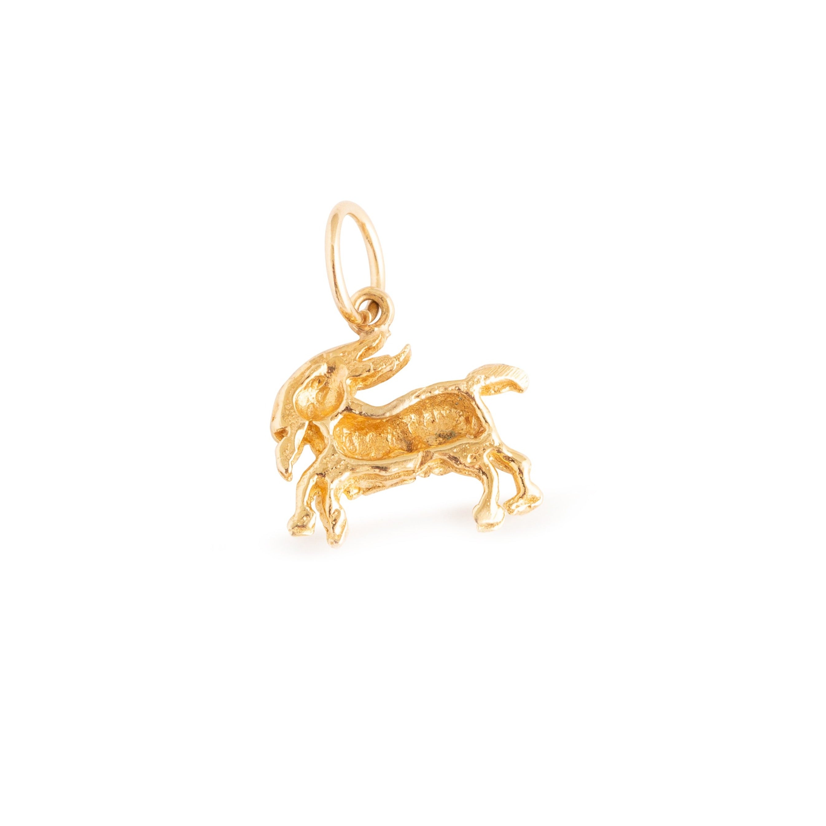 Capricorn Goat 14K Gold Zodiac Charm