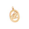 English Scorpio 9k Gold Oval Zodiac Charm
