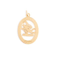 English Scorpio 9k Gold Oval Zodiac Charm