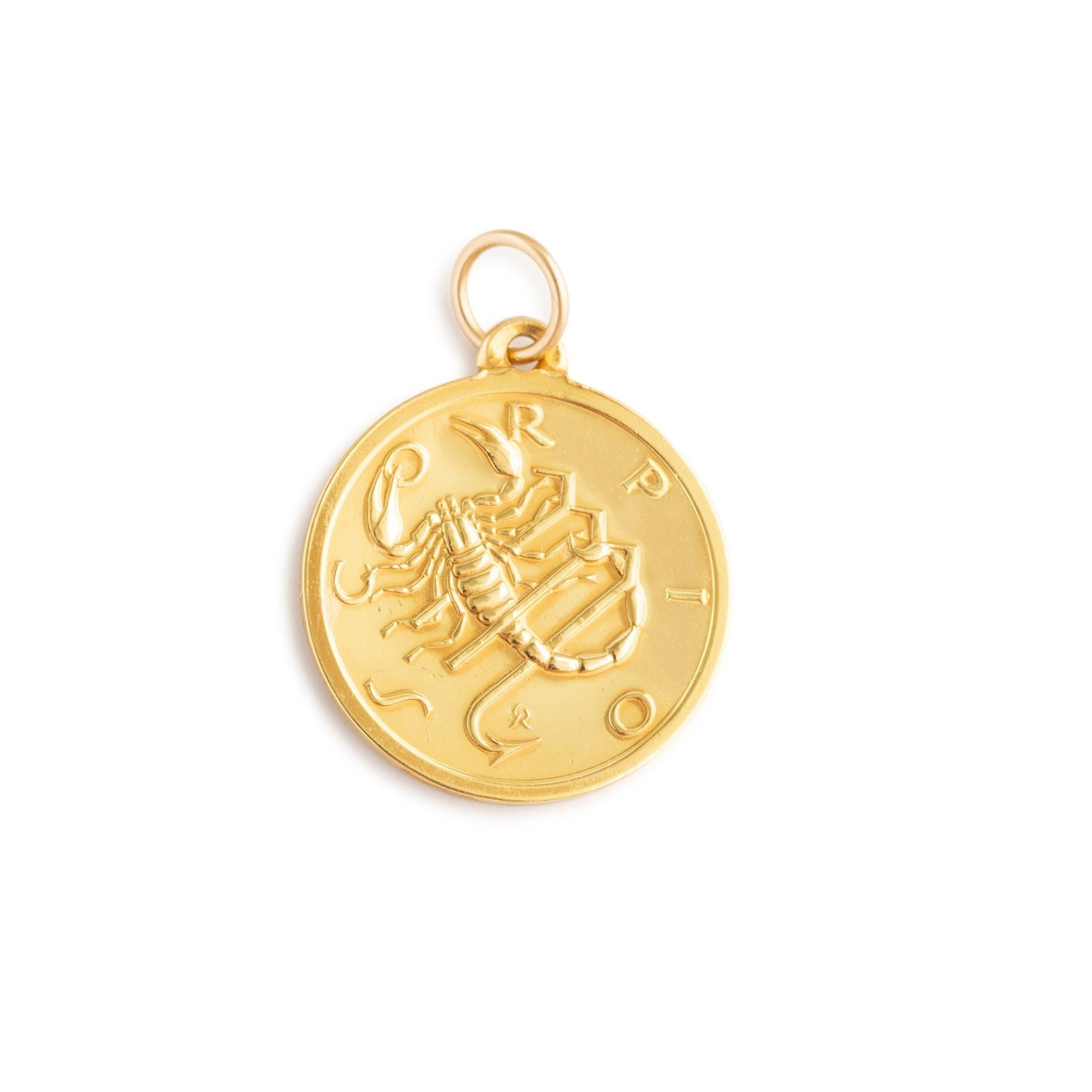 Scorpio 18k Gold Coin Zodiac Charm