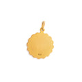 Gemini 9k Gold Scalloped Zodiac Charm