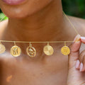 Gemini 9k Gold Scalloped Zodiac Charm