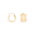 Wide 14k Gold Huggie Hoop Earrings