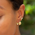 Wide 14k Gold Huggie Hoop Earrings