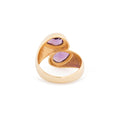 Amethyst and 14k Gold Bypass Ring