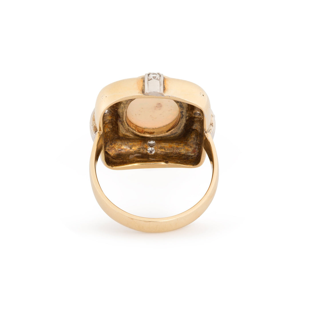 Opal, Diamond, 14k Bi-Color Gold Ring